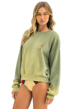 Retro BOLT STITCH 2 RELAXED CREW SWEATSHIRT - FADED ARMY