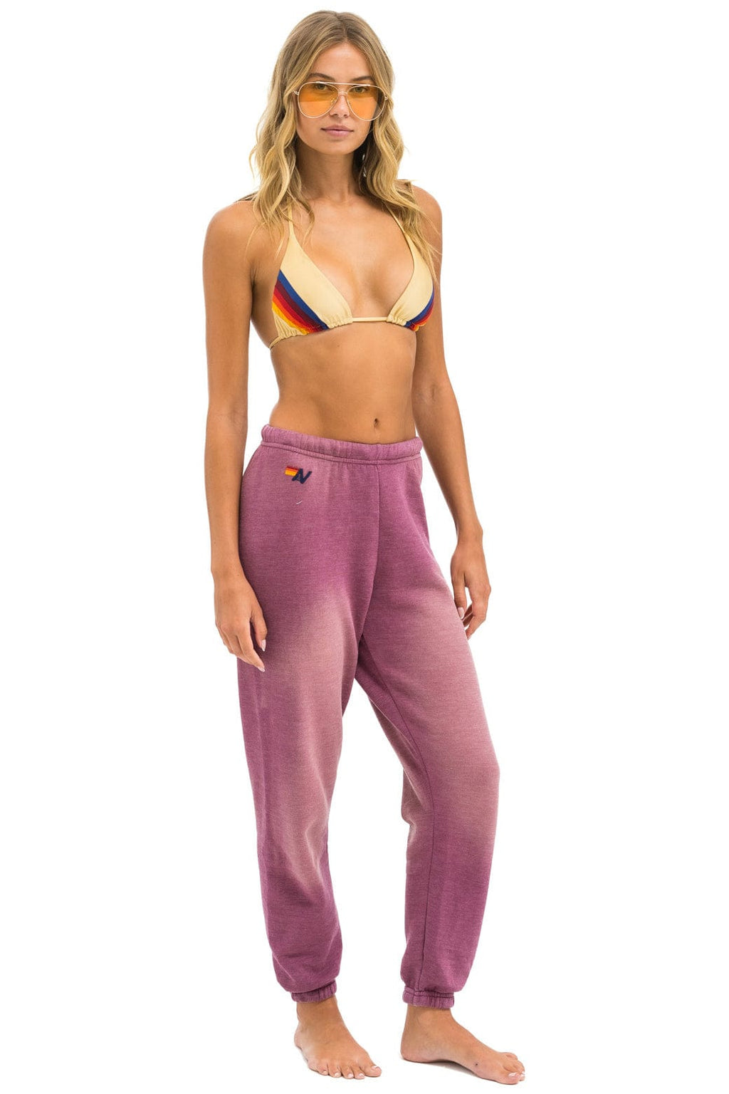 Retro BOLT STITCH SWEATPANTS - FADED BERRY