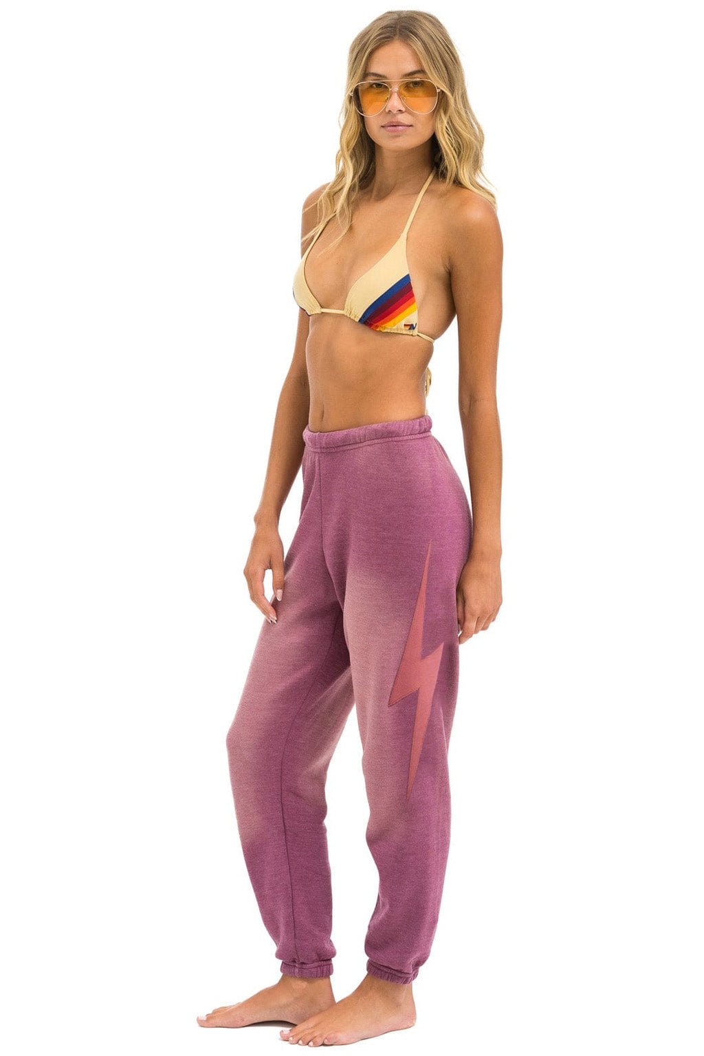 Retro BOLT STITCH SWEATPANTS - FADED BERRY