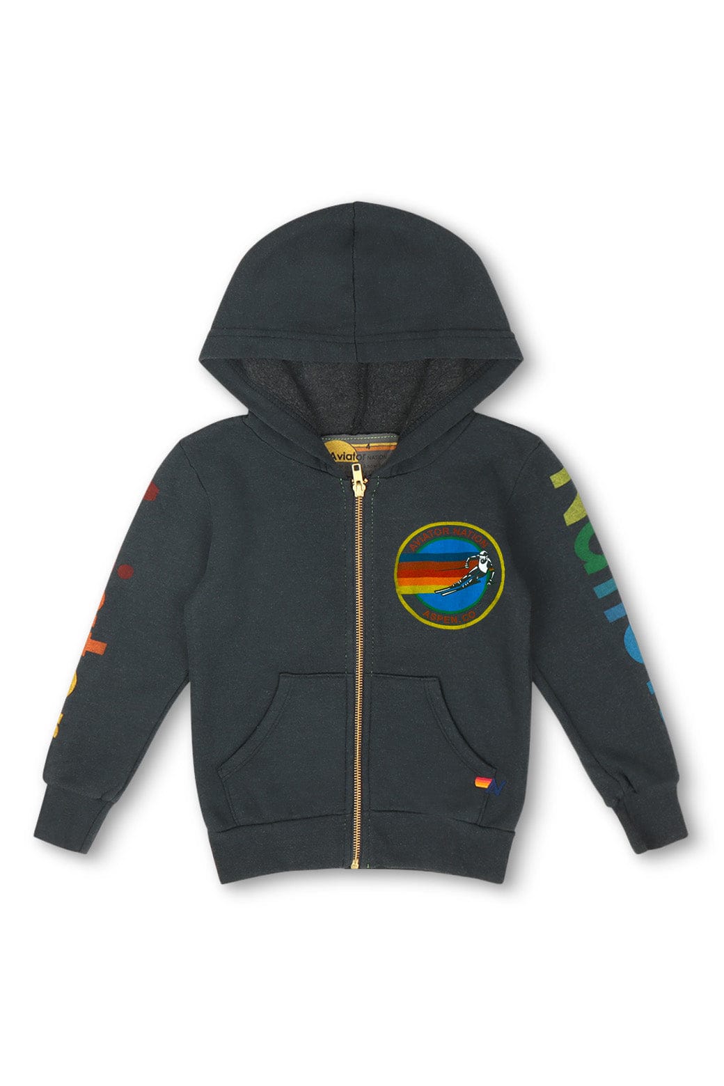 Retro KIDS AVIATOR NATION ASPEN ZIP HOODIE - CHARCOAL