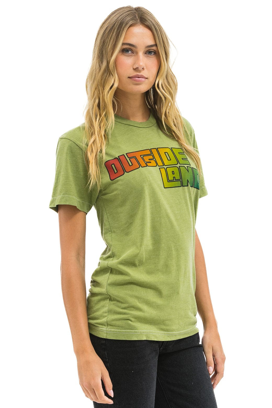 Retro OUTSIDE LANDS 2025 CREW TEE - JUNGLE GREEN