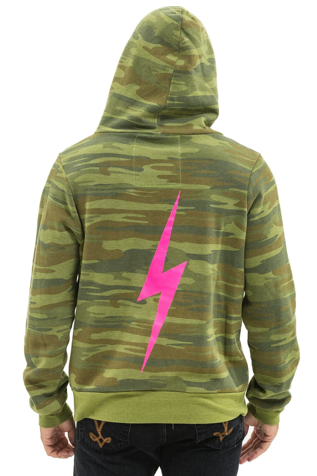 Retro BOLT HOODIE - CAMO NEON PINK