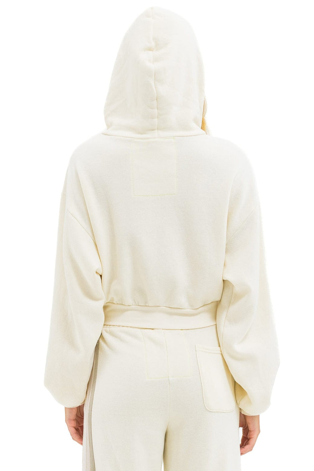 Retro 5 STRIPE CROPPED ZIP HOODIE RELAXED - VINTAGE WHITE WHITE GREY