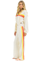 Retro 5 STRIPE CROPPED ZIP HOODIE RELAXED - VINTAGE WHITE WHITE NEON