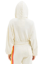 Retro 5 STRIPE CROPPED ZIP HOODIE RELAXED - VINTAGE WHITE WHITE NEON