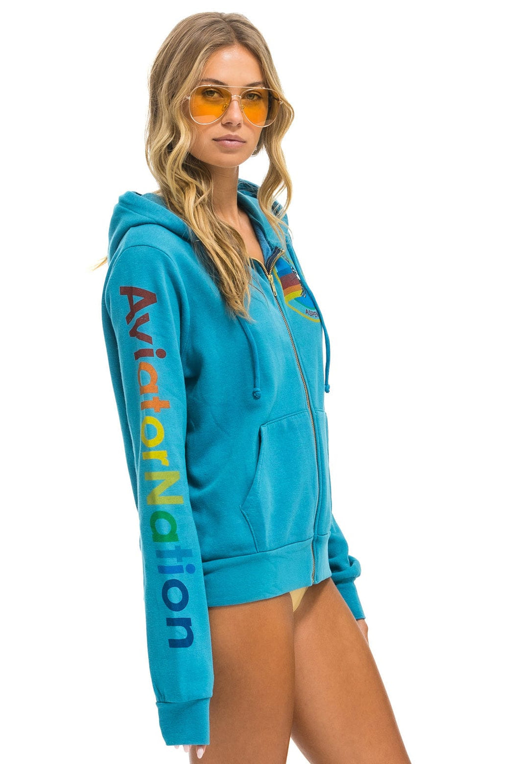 Retro AVIATOR NATION ASPEN HOODIE - TEAL