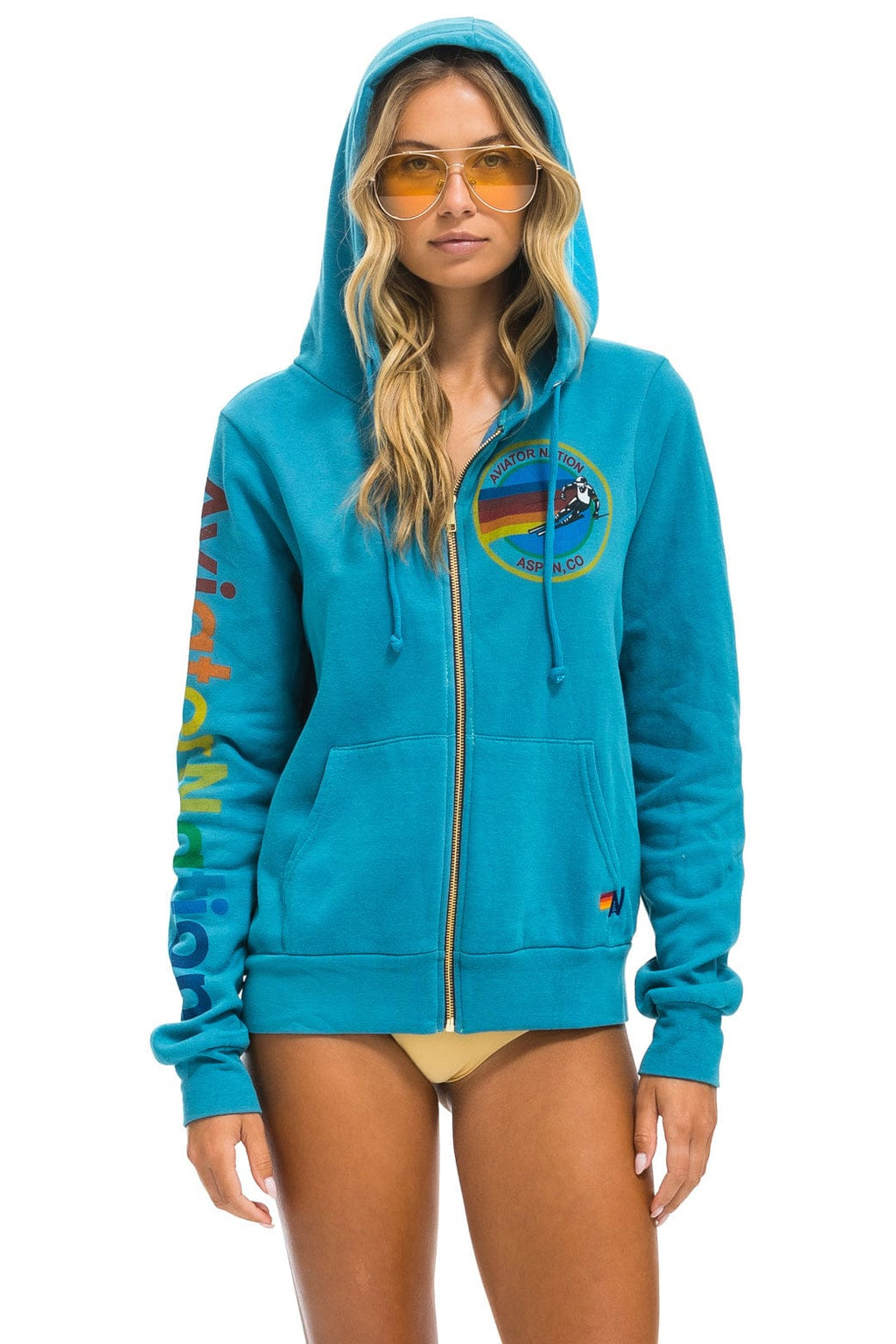 Retro AVIATOR NATION ASPEN HOODIE - TEAL