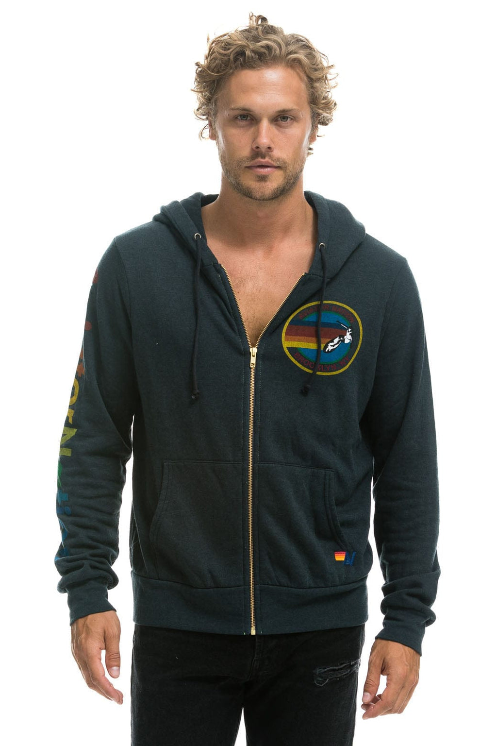 Retro AVIATOR NATION BROOKLYN HOODIE - CHARCOAL