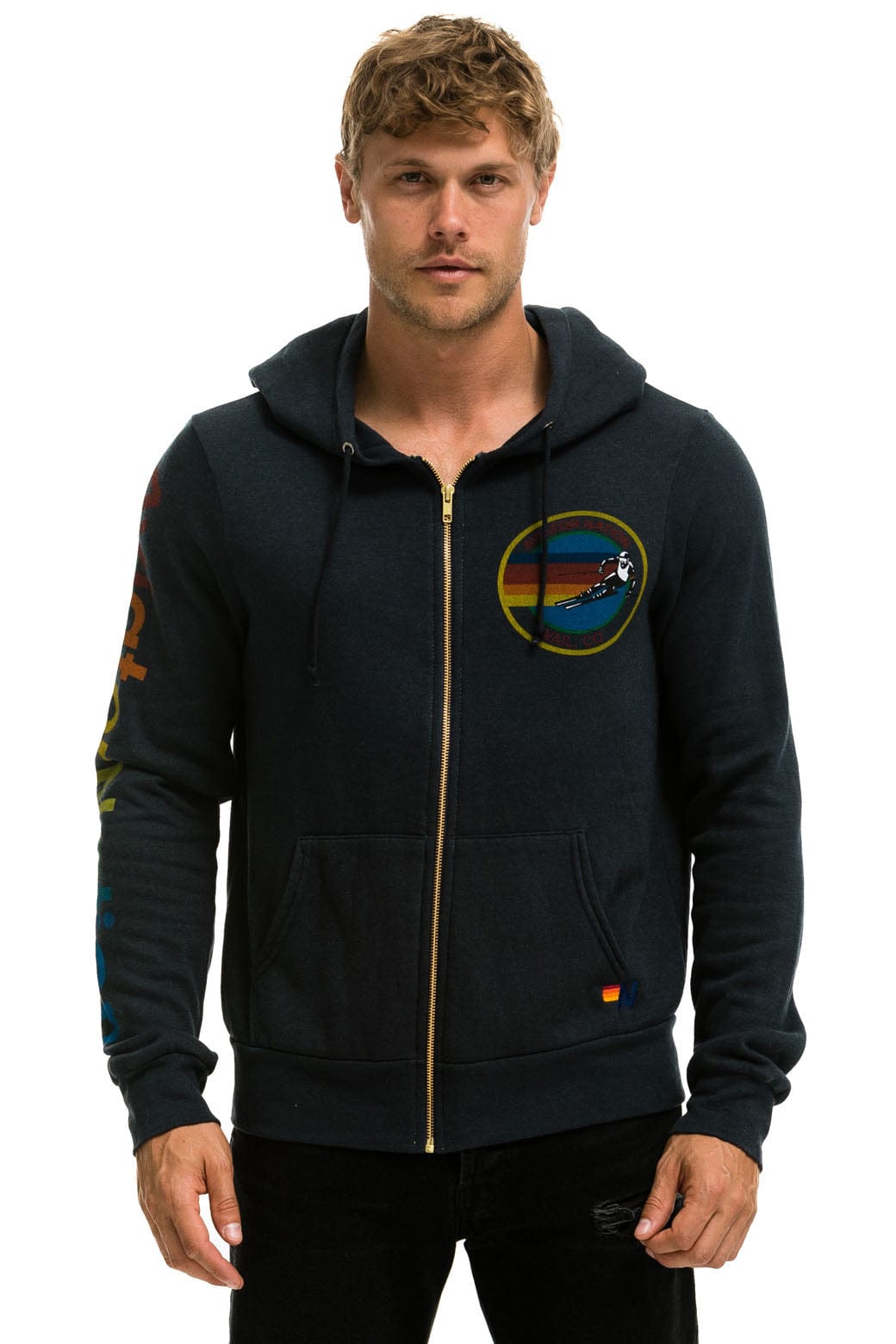 Retro AVIATOR NATION VAIL ZIP HOODIE - CHARCOAL