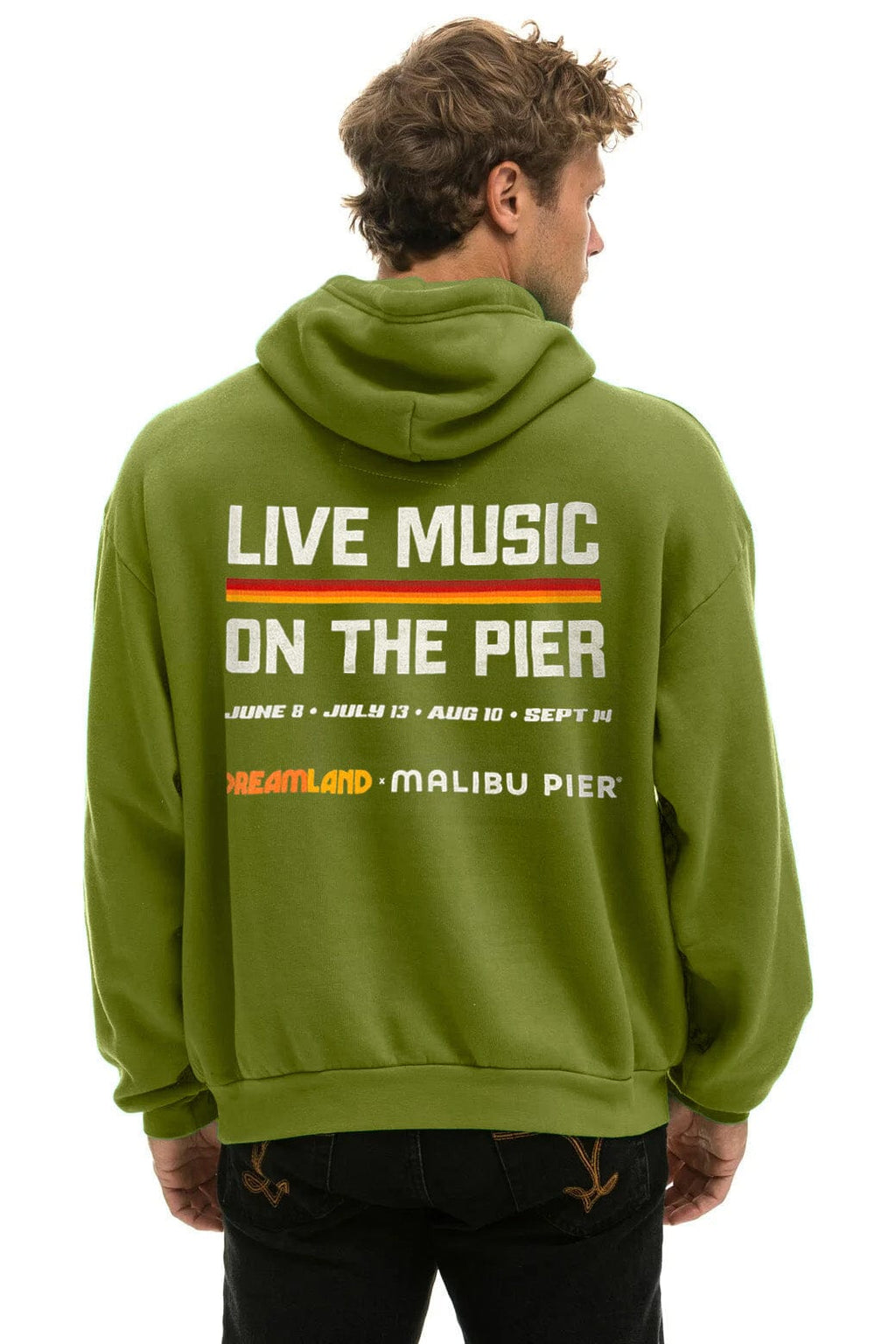 Retro DREAMLAND MALIBU SUNDAY SESSIONS PULLOVER HOODIE RELAXED - JUNGLE GREEN