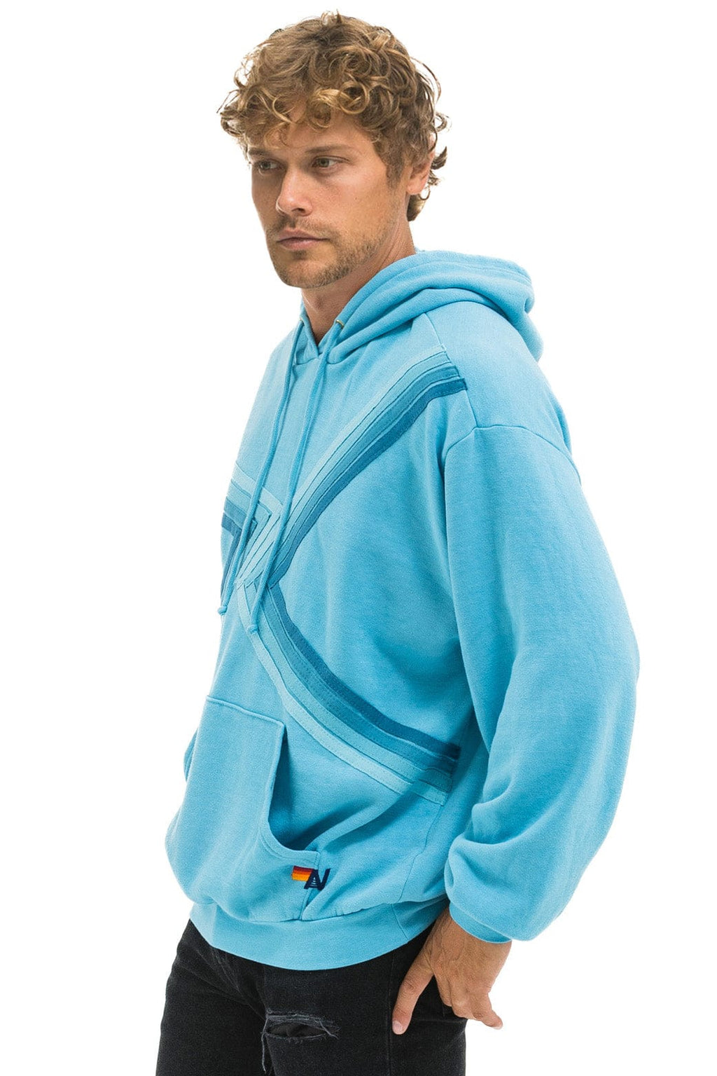 Retro BLAZE PULLOVER HOODIE RELAXED - AQUA AQUA