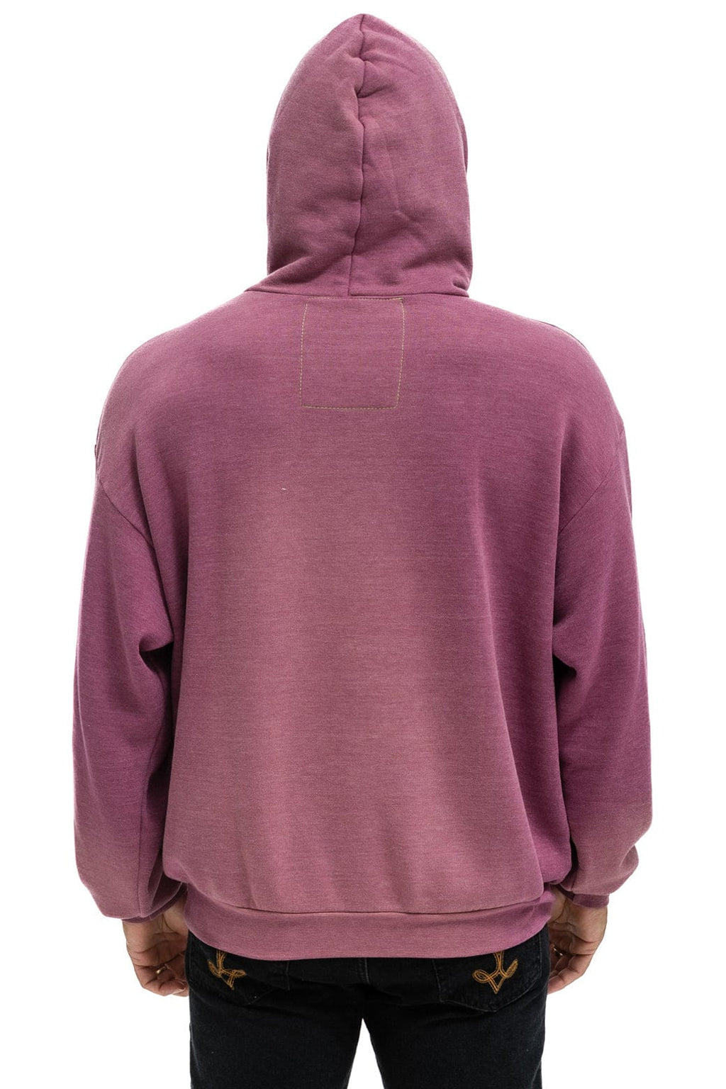 Retro BOLT BULLSEYE PATCH PULLOVER RELAXED HOODIE - FADED BERRY