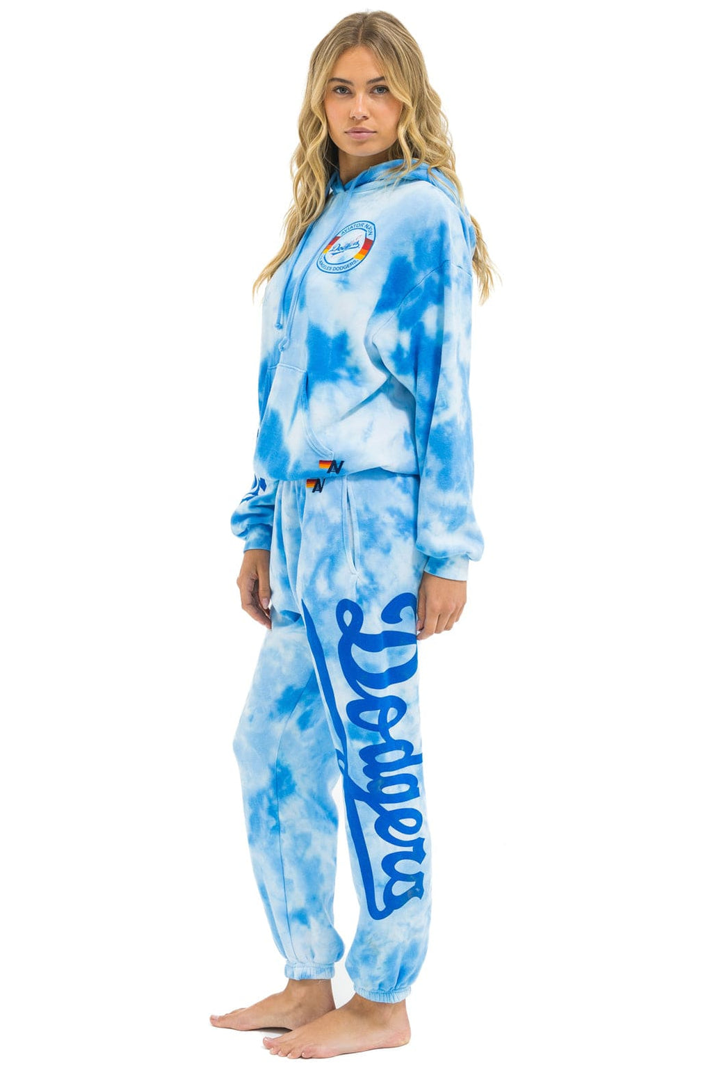 Retro LOS ANGELES DODGERS HAND DYED SWEATPANTS - TIE DYE BLUE