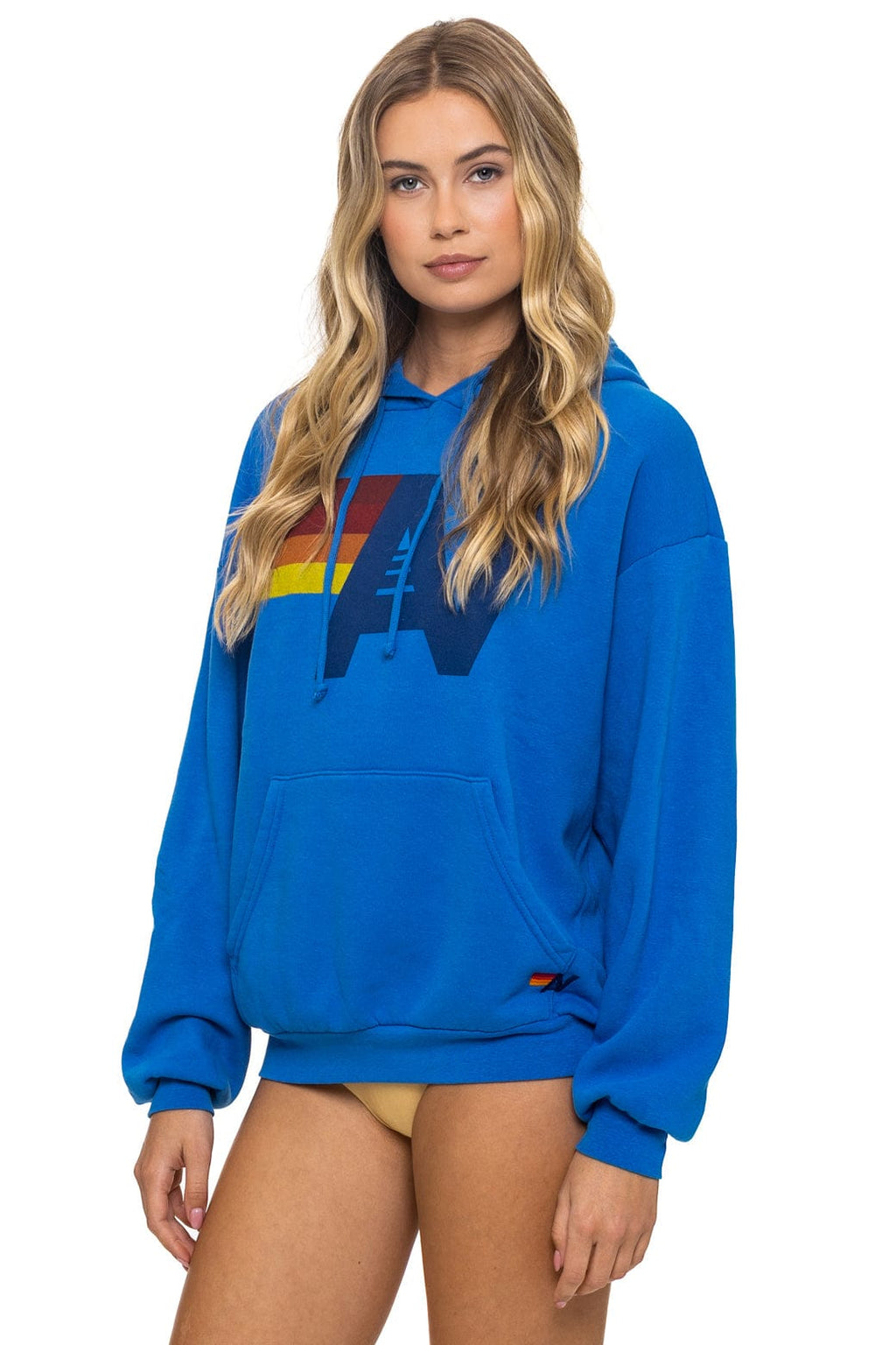 Retro LOGO PULLOVER RELAXED HOODIE - ADVENTURE BLUE