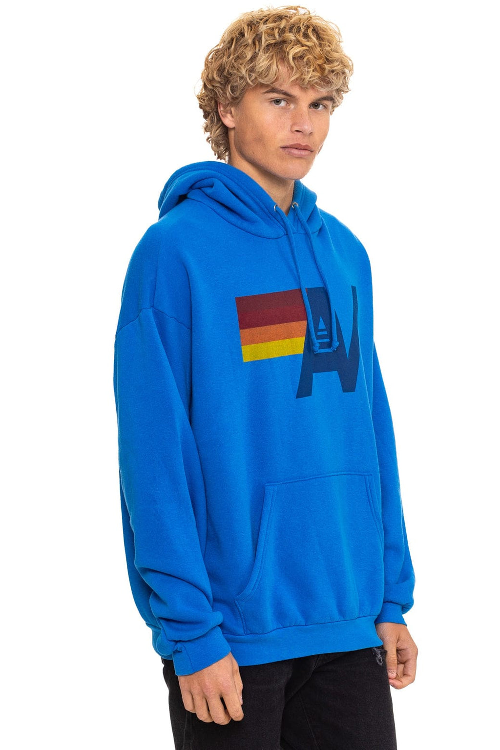 Retro LOGO PULLOVER RELAXED HOODIE - ADVENTURE BLUE