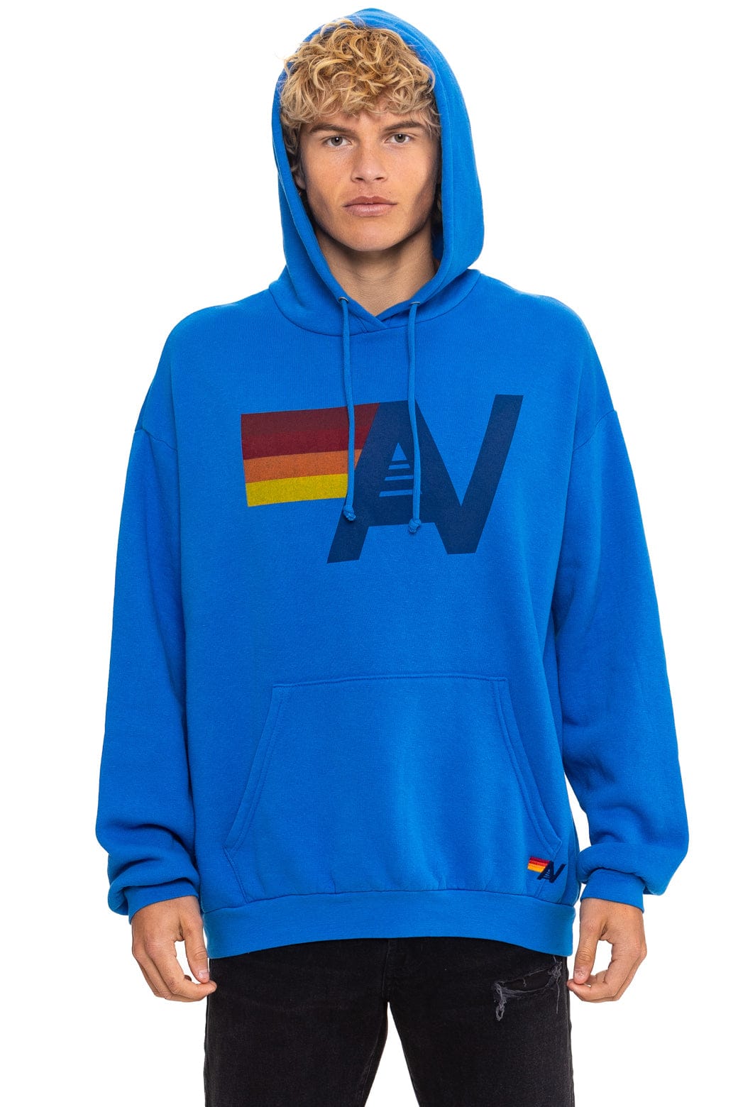 Retro LOGO PULLOVER RELAXED HOODIE - ADVENTURE BLUE