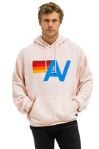Retro LOGO PULLOVER RELAXED HOODIE - LIGHT PINK