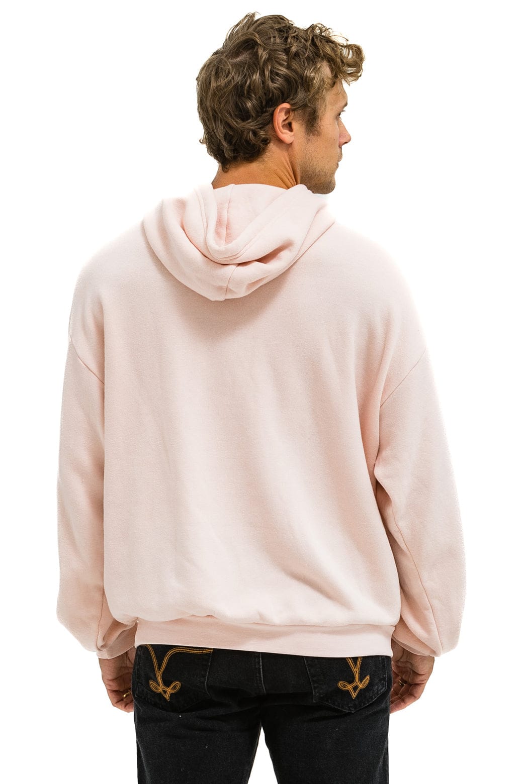 Retro LOGO PULLOVER RELAXED HOODIE - LIGHT PINK