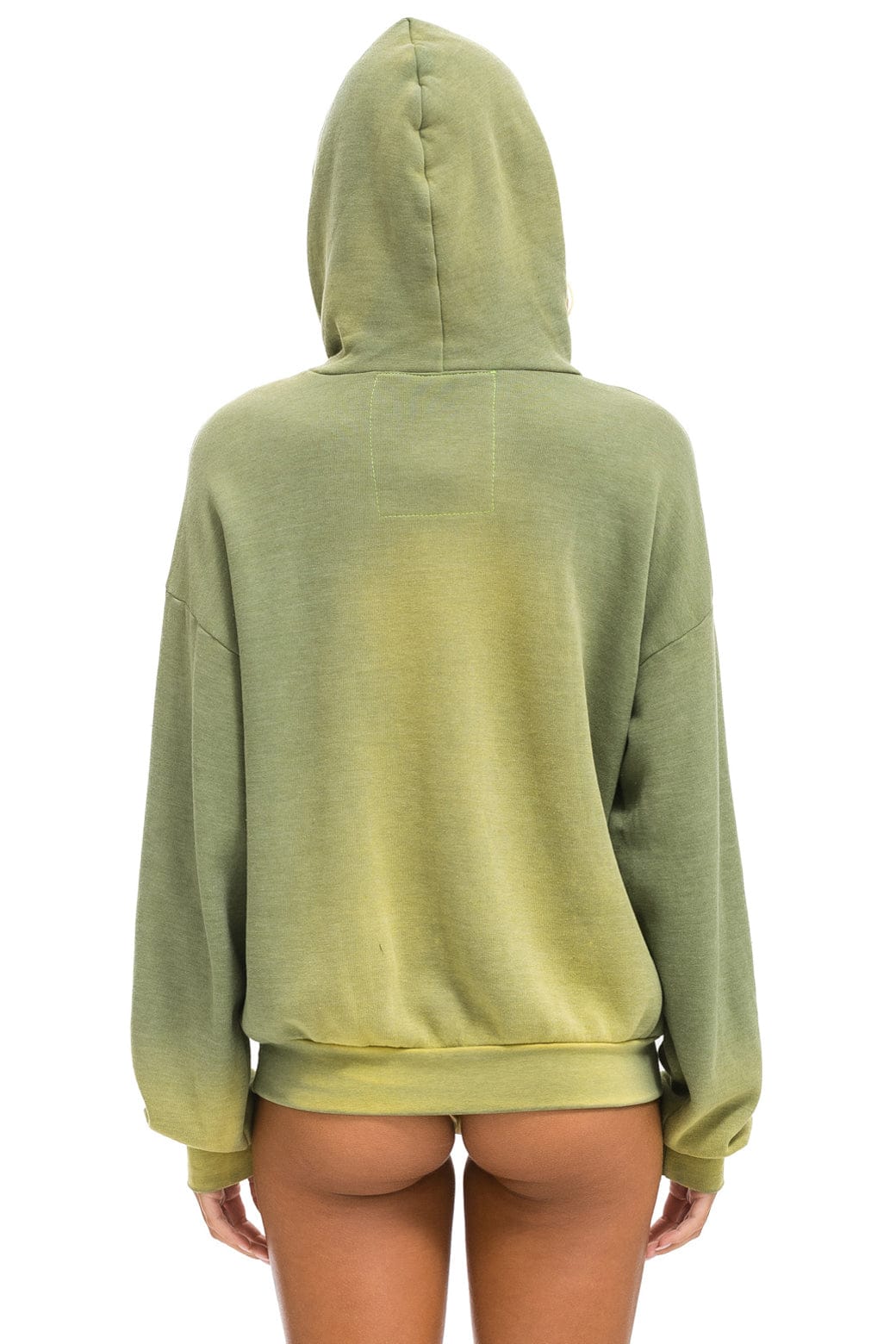 Retro CALIFORNIA PALM PATCH PULLOVER RELAXED HOODIE - FADED ARMY