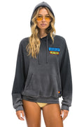 Retro LIVE FREE ADVENTURE PATCH PULLOVER RELAXED HOODIE - FADED SMOKE