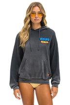 Retro LIVE FREE ADVENTURE PATCH PULLOVER RELAXED HOODIE - FADED SMOKE
