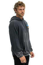 Retro LIVE FREE ADVENTURE PATCH PULLOVER RELAXED HOODIE - FADED SMOKE
