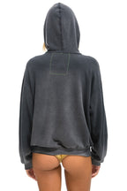 Retro LIVE FREE ADVENTURE PATCH PULLOVER RELAXED HOODIE - FADED SMOKE
