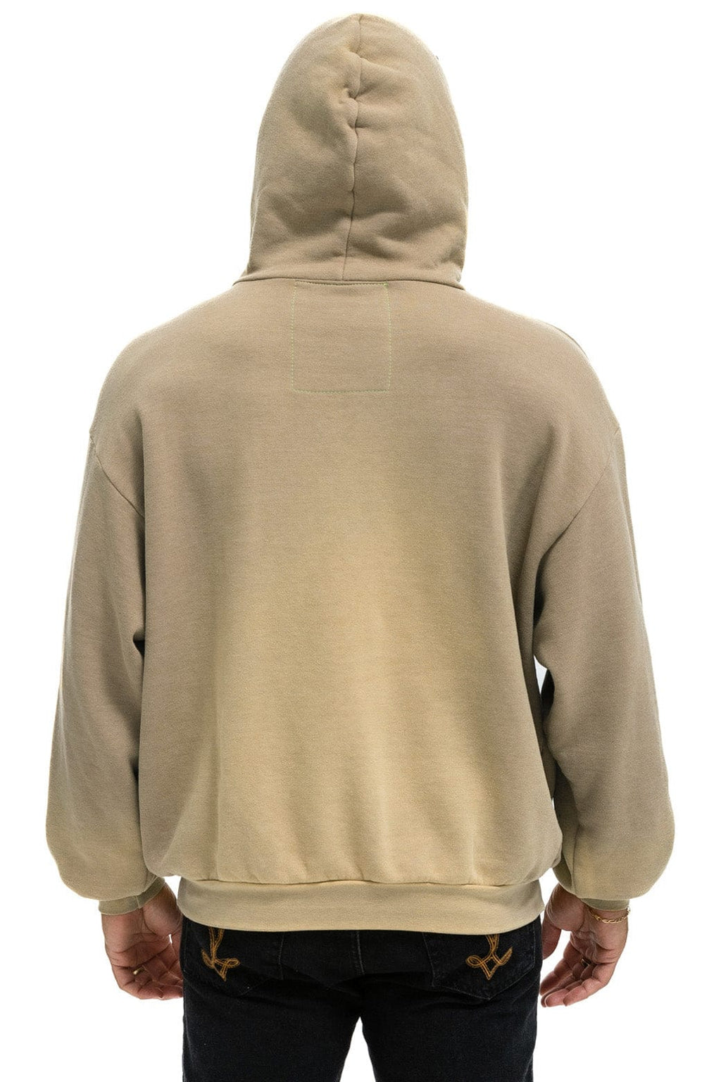 Retro CALIFORNIA SURFER PATCH PULLOVER RELAXED HOODIE - FADED TAN