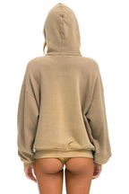 Retro CALIFORNIA SURFER PATCH PULLOVER RELAXED HOODIE - FADED TAN