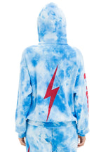 Retro PHILLIES HAND DYED RELAXED PULLOVER HOODIE - TIE DYE BLUE