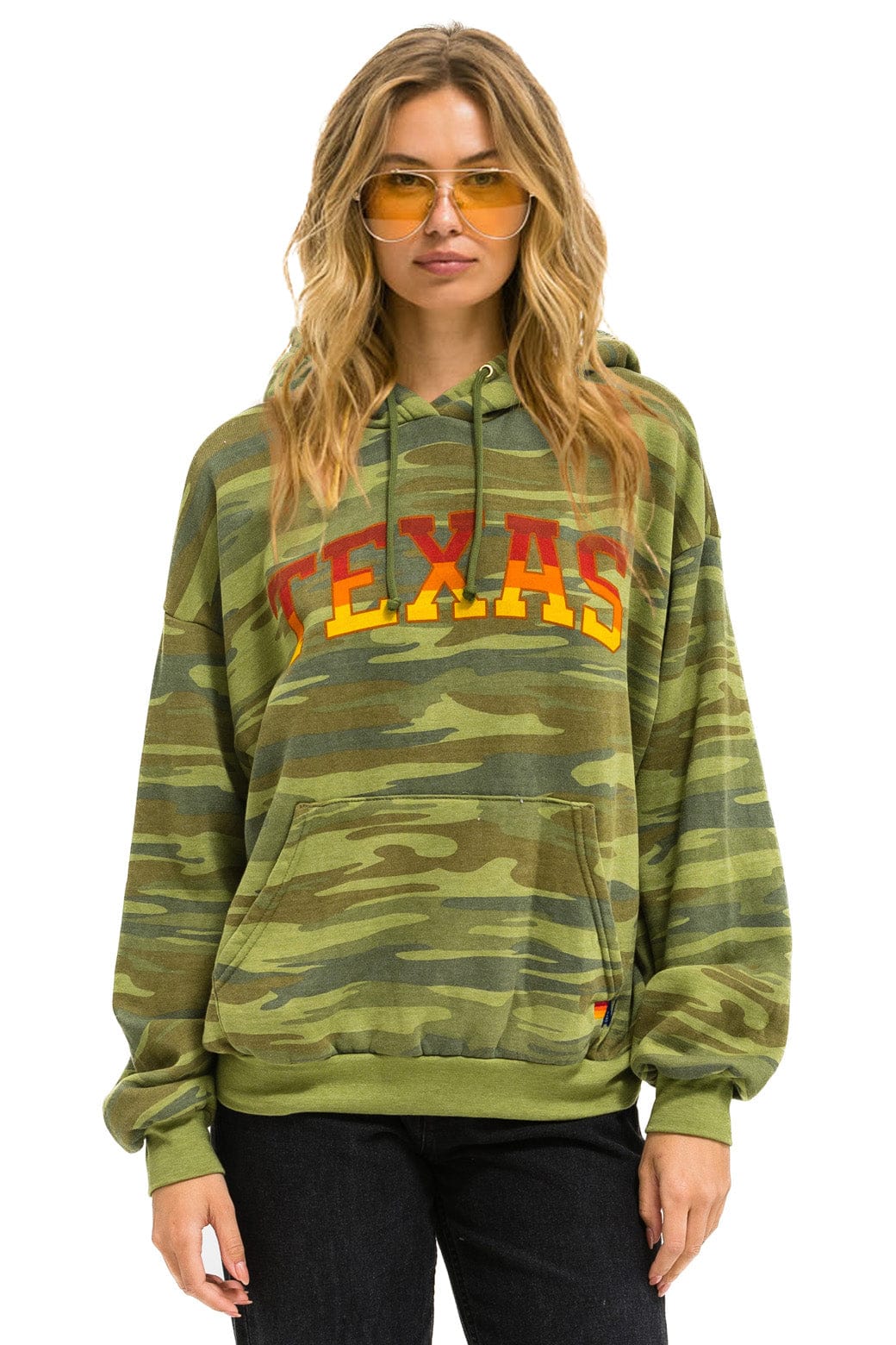 Retro UNIVERSITY OF TEXAS PULLOVER HOODIE RELAXED - CAMO