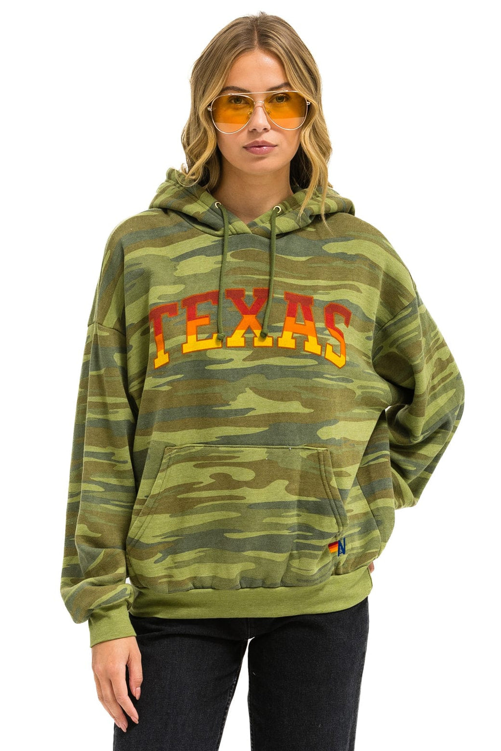 Retro UNIVERSITY OF TEXAS PULLOVER HOODIE RELAXED - CAMO