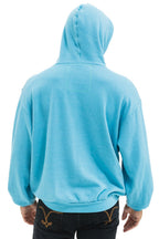 Retro WAVE STRIPE 4 PULLOVER HOODIE RELAXED - AQUA AQUA