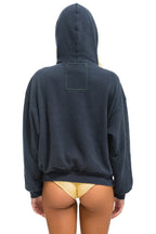 Retro WAVE STRIPE 4 PULLOVER HOODIE RELAXED - CHARCOAL CHARCOAL