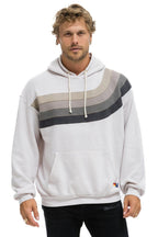 Retro WAVE STRIPE 4 PULLOVER HOODIE RELAXED - DOVE CHARCOAL