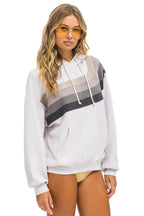 Retro WAVE STRIPE 4 PULLOVER HOODIE RELAXED - DOVE CHARCOAL
