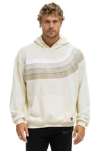 Retro WAVE STRIPE 4 PULLOVER HOODIE RELAXED - VINTAGE WHITE VINTAGE WHITE
