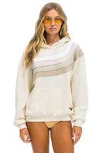 Retro WAVE STRIPE 4 PULLOVER HOODIE RELAXED - VINTAGE WHITE VINTAGE WHITE