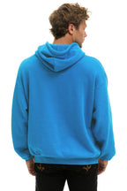 Retro CROSS STRIPE RELAXED PULLOVER HOODIE - COBALT BLUE