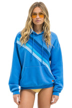 Retro CROSS STRIPE RELAXED PULLOVER HOODIE - COBALT BLUE