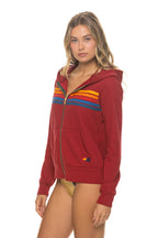 Retro 5 STRIPE HOODIE - CRIMSON