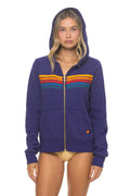 Retro 5 STRIPE HOODIE - DEEP PURPLE