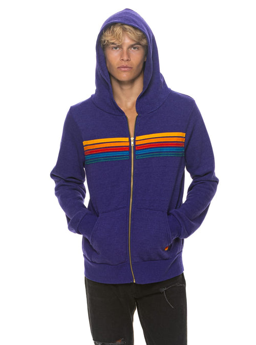 Retro 5 STRIPE HOODIE - DEEP PURPLE