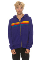 Retro 5 STRIPE HOODIE - DEEP PURPLE