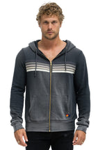 Retro 5 STRIPE HOODIE - FADED SMOKE