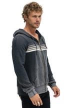 Retro 5 STRIPE HOODIE - FADED SMOKE