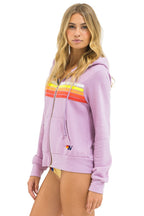 Retro 5 STRIPE HOODIE - MAUVE WHITE NEON