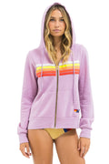 Retro 5 STRIPE HOODIE - MAUVE WHITE NEON