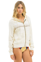 Retro 5 STRIPE HOODIE - VINTAGE WHITE WHITE GREY