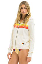 Retro 5 STRIPE HOODIE - VINTAGE WHITE WHITE NEON